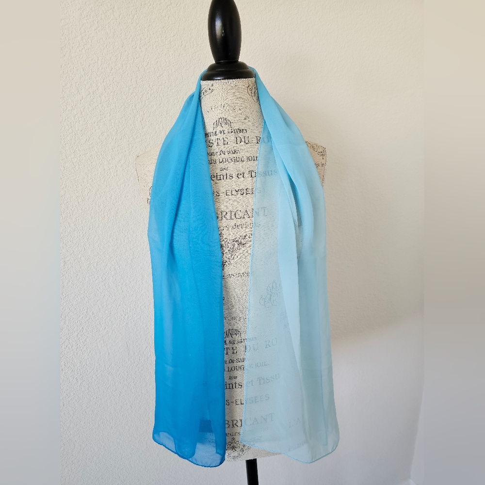 Accents Lane Bryant Blue Two-tone Gradient Sheer Neck Scarf